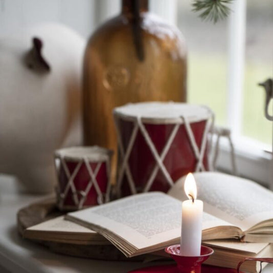 lille juletromme - Rød - 7*7cm - Stillenat