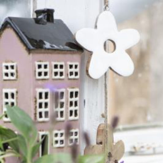 Hus til fyrfadslys - Rosa - Ib Lausen (Stor)