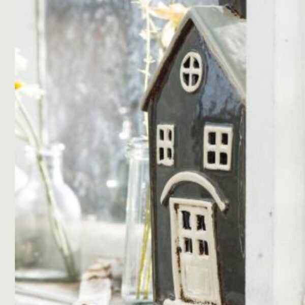 Lyshus til fyrfadslys - Grå - Ib Laursen