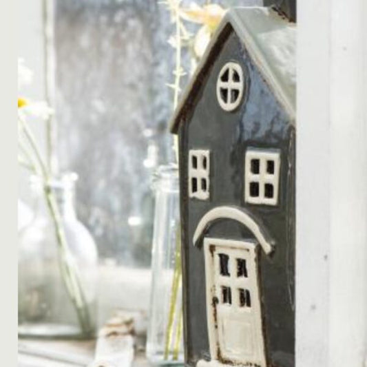 Lyshus til fyrfadslys - Grå - Ib Laursen