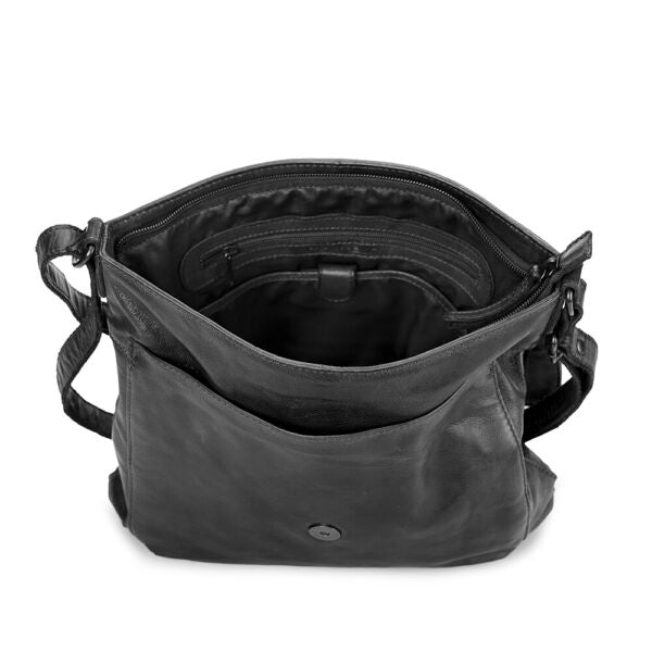 Medium Taske M/ Overslag - Sort 098-1 - Pia Ries