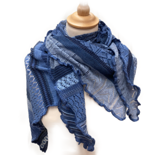 Invero merino uld tørklæde, Jeansblå