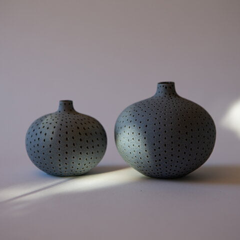 Bari vase - Lille - Blå m. prikker - Lindform