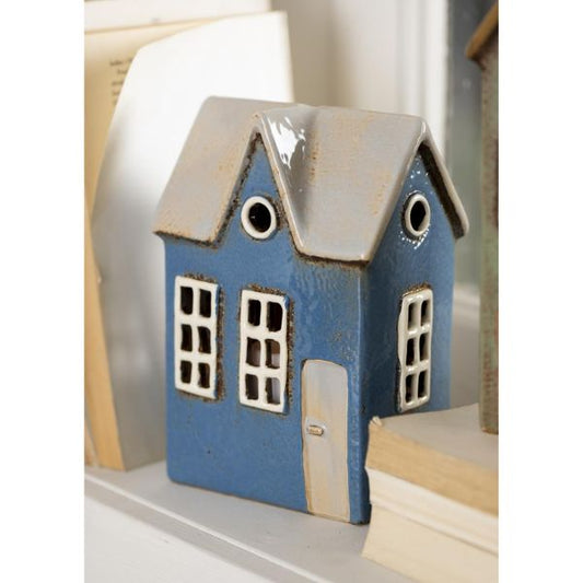 Hus t/fyrfadslys - Blå 27638-13 - Ib Laursen