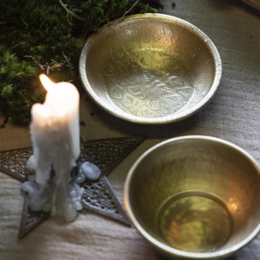 Bakke m/ bladmønster 2,5*11cm - Aluminium Antik guld 1995-17 - Ib Laursen