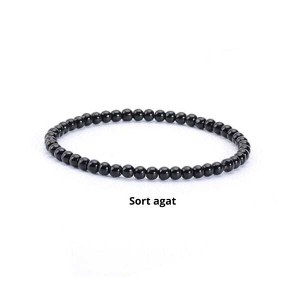 Armbånd 3mm sort agat