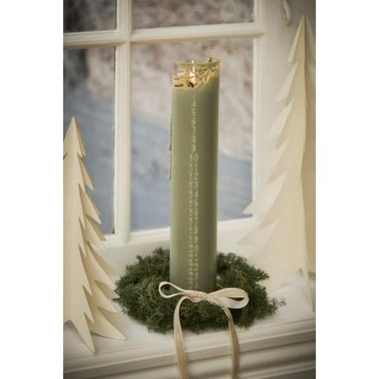 Kalenderlys 1-24 - Støvgrøn 78009-81 - Stillenat