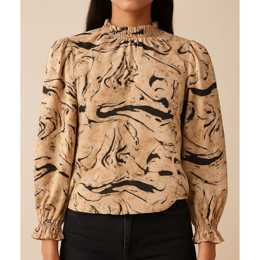 Bailey bluse - Sand Print - Ofelia