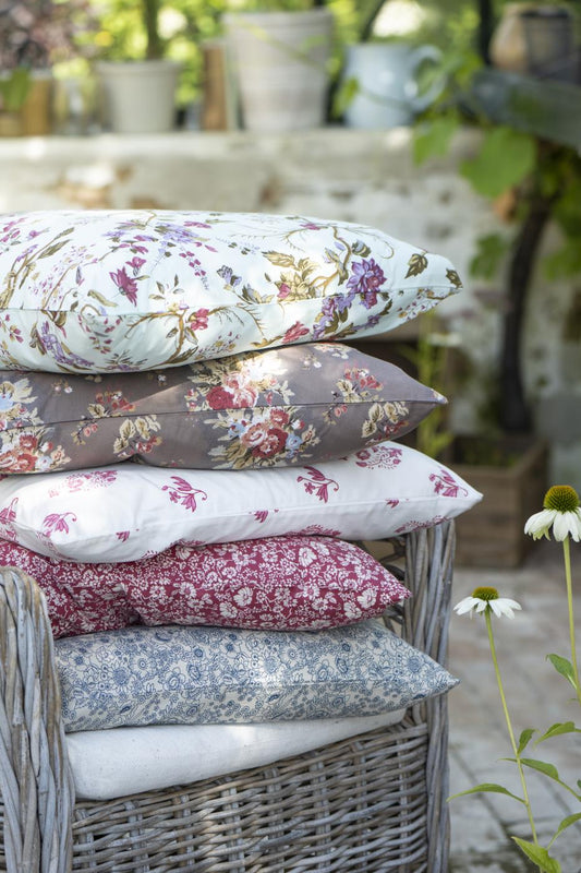 Pudebetræk - Hvid m/ pink blomster 1958-11 - Ib Laursen