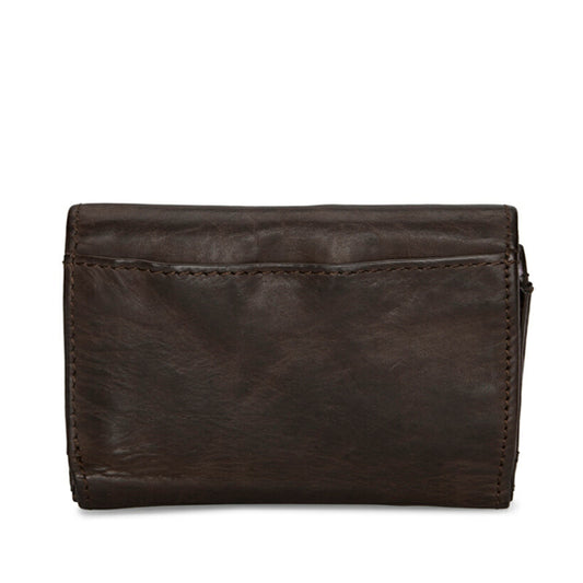 Pia Ries brun pung med 2 klap og plads til 6 kort 051-2
