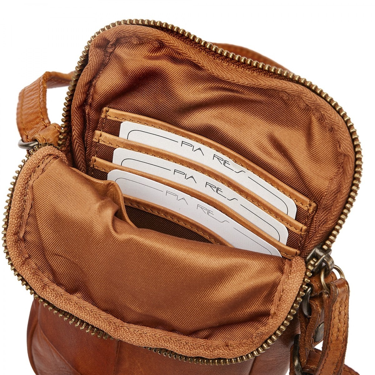 Mobiltaske flet - Cognac 110-11 - Pia Ries