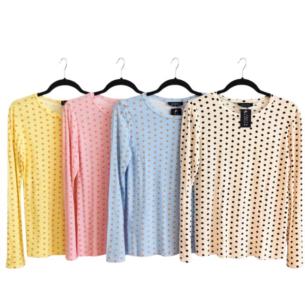 Langærmet t-shirt - prik - Lisbeth Merrild