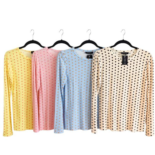 Langærmet t-shirt - prik - Lisbeth Merrild