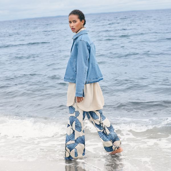 Bukser - Bleg blå mønster - NOEN