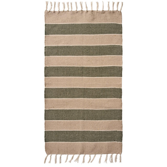 Gulvløber 120*60cm - Grønne striber - Ib Laursen
