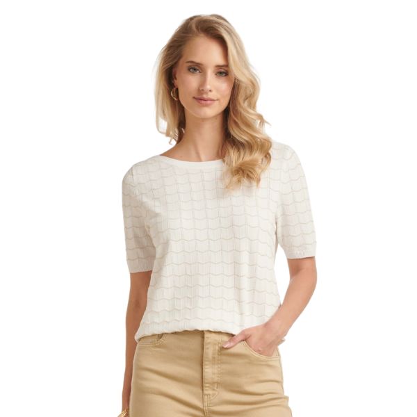 Bluse - Hvid/guld - Smashed lemon