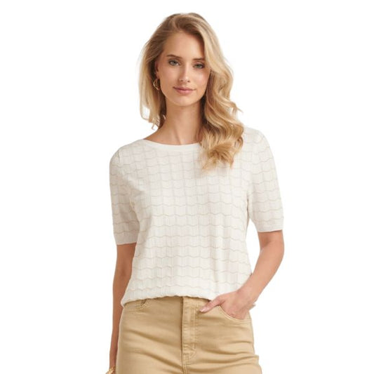 Bluse - Hvid/guld - Smashed lemon