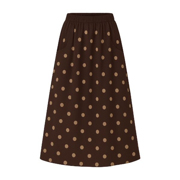 Vilma dot skirt - Dark brown - La Róuge