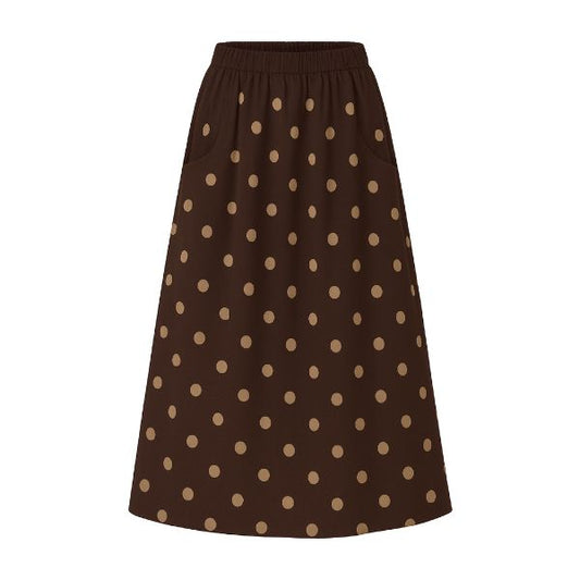 Vilma dot skirt - Dark brown - La Róuge