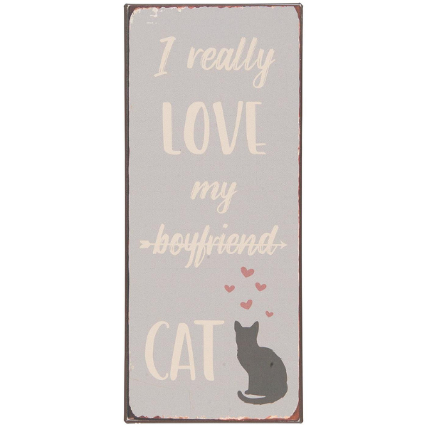 Metalskilt - Boyfriend/Cat - Ib Laursen