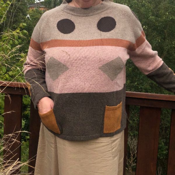 Popcorn bluse - Brown - Mansted