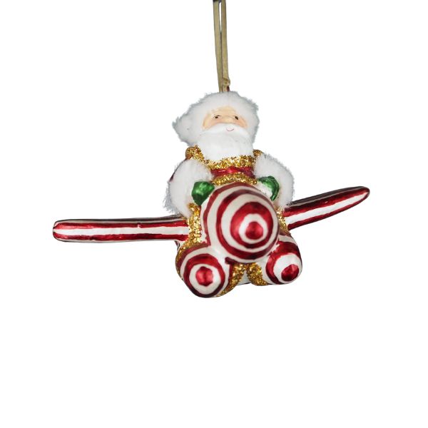 Julemand i stribet flyvemaskine - Julefigur