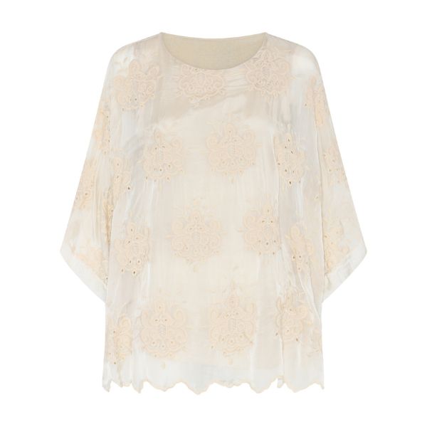 Donatella silke bluse - Off white - La Róuge