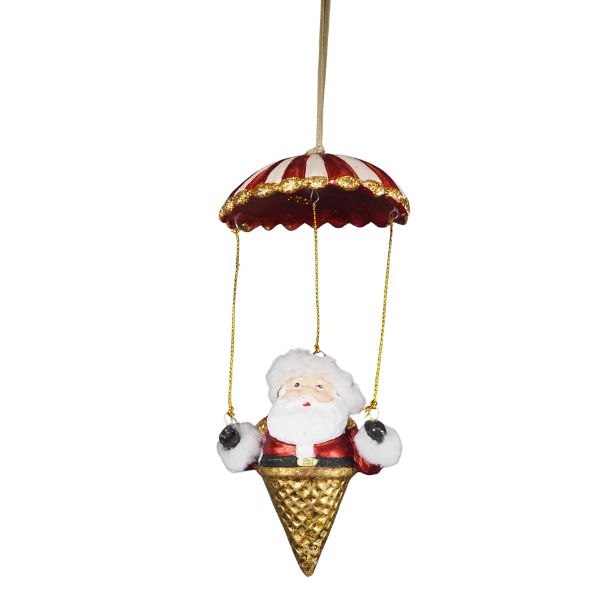 Vaffel-julemand i faldskærm - Julefigur