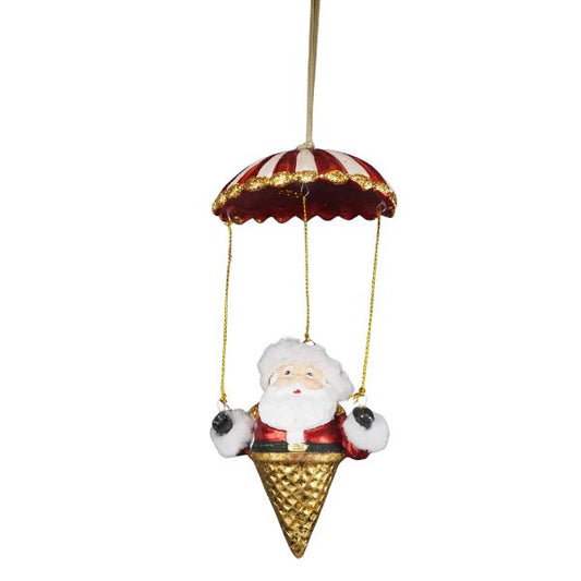 Vaffel-julemand i faldskærm - Julefigur