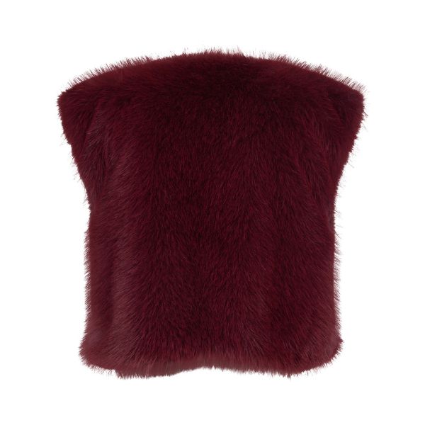 Kunstpels vest - Bordeaux - NOEN