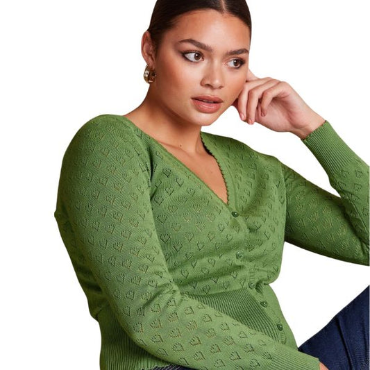 Cardigan Heart - Jade green - King Louie