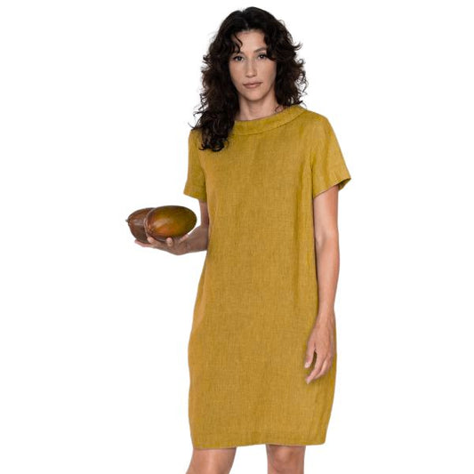 Tamar hørkjole - Mustard - GR Nature