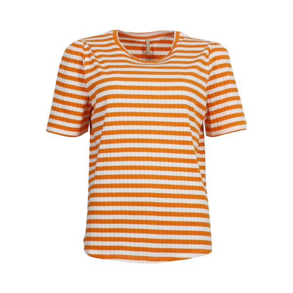 Nina T-shirt - Orange striber - Ofelia
