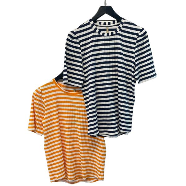 Nina T-shirt - Orange striber - Ofelia