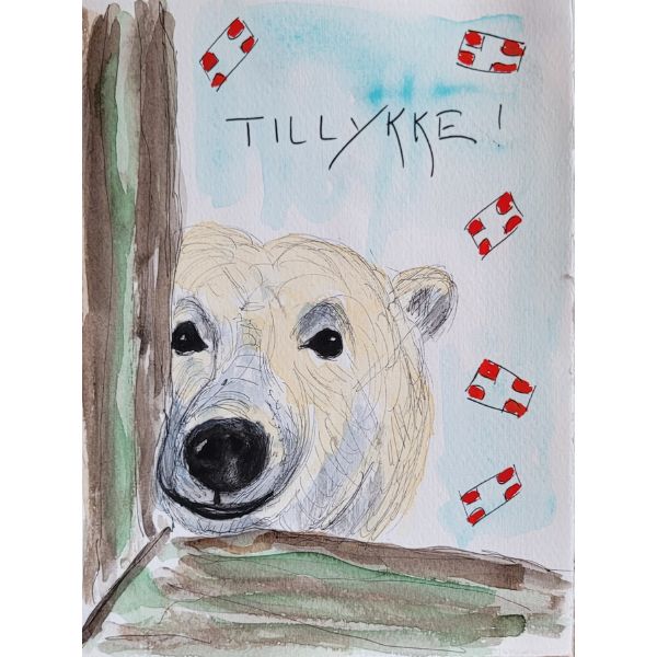 Kunstpostkort - Tillykke - Susanne Kalmar