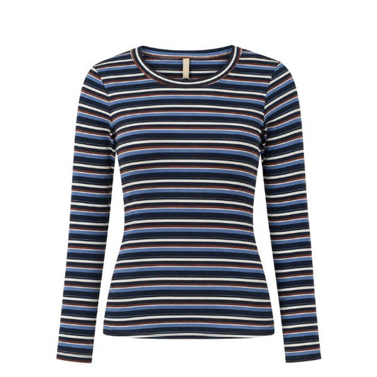 Sisa bluse - Navy/brun - Ofelia