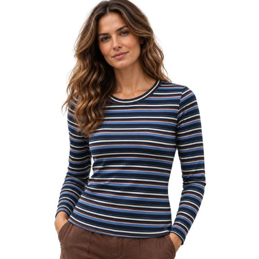 Sisa bluse - Navy/brun - Ofelia