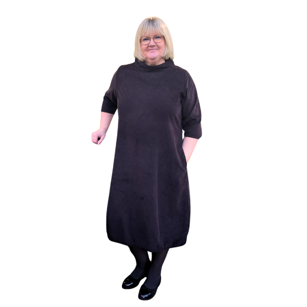 Jolly fløjlskjole - Brown - 6'am