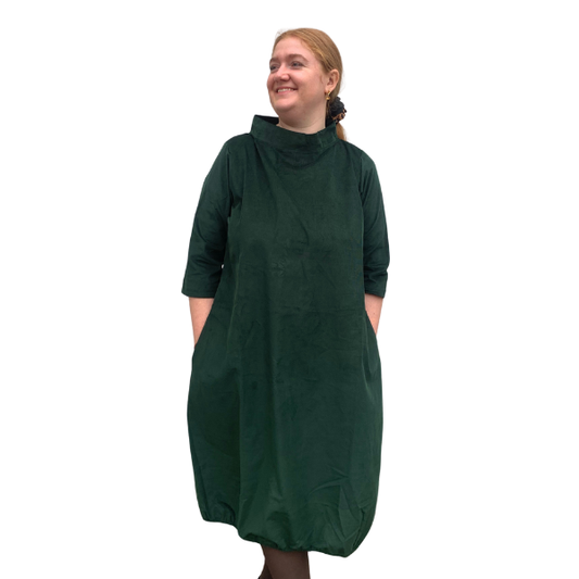 Jolly fløjlskjole - Bottle - 6'am