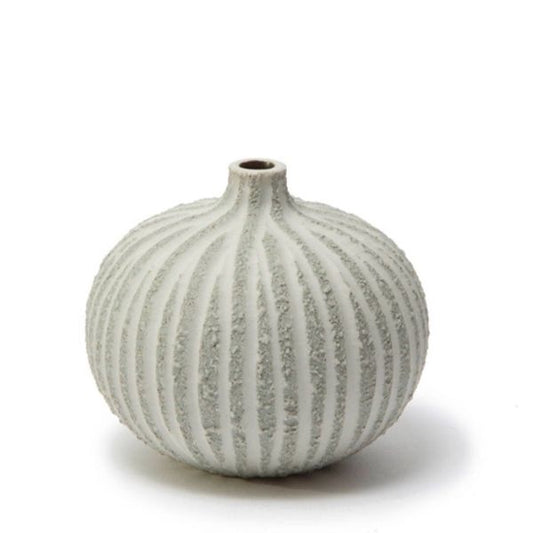 Bari vase - Medium - Grå m. furer - Lindform