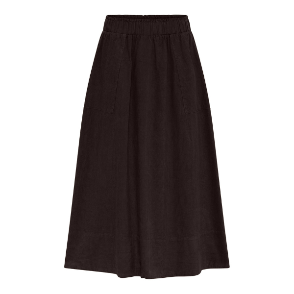 Vilma skirt fløjl - Mørkebrun - La Róuge