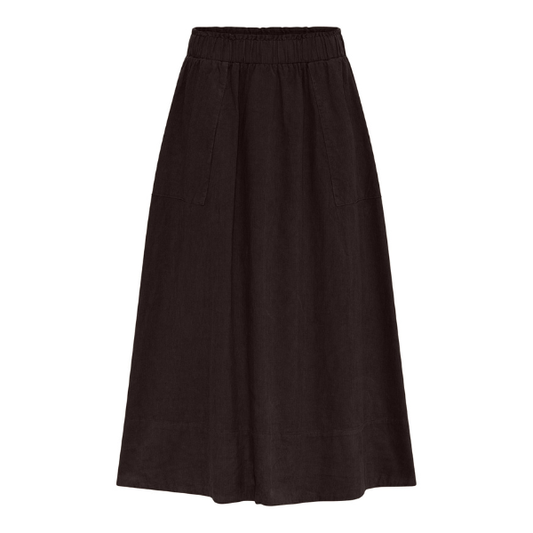 Vilma skirt fløjl - Mørkebrun - La Róuge