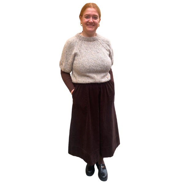 Vilma skirt fløjl - Mørkebrun - La Róuge