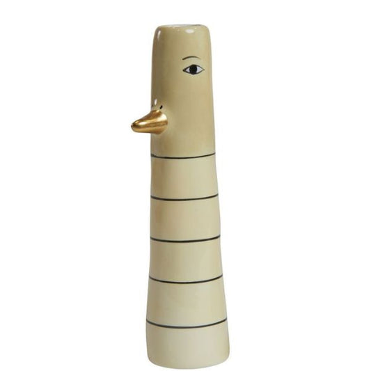 Vase 17 cm – And – Gul m. sorte striber – Speedtsberg 212390