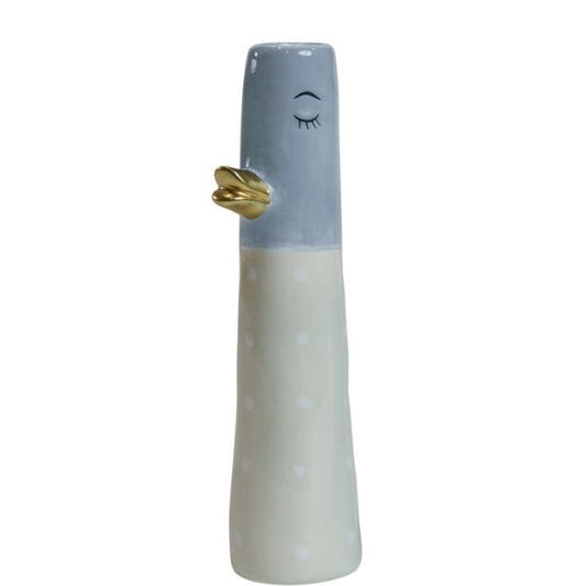 Vase 17 cm – And – Lyseblå m. prikker – Speedtsberg 212396