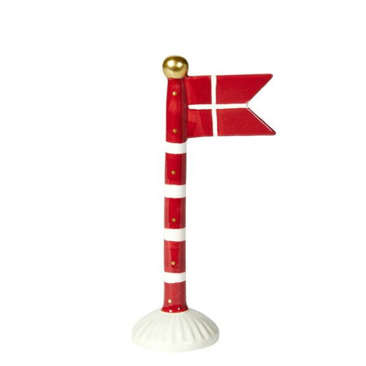 Keramikflag 19cm - Rød/hvide striber - Speedtsberg