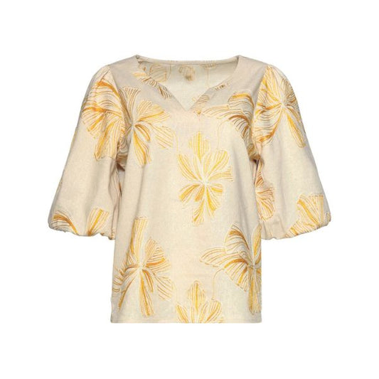 Bluse - Gule blomster - Smashed Lemon
