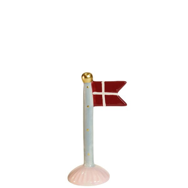 Keramikflag 14cm - Lyseblå m. prikker - Speedtsberg