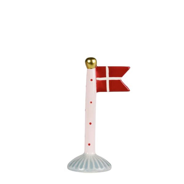 Flag 14 cm - Rosa m. røde prikker - Speedtsberg