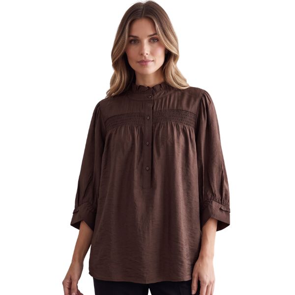 Elsa bluse - Brun - Ofelia